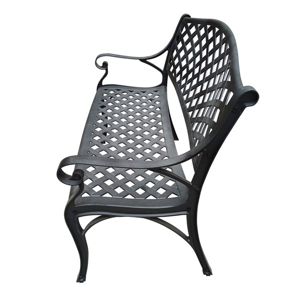 Oakland Living Outdoor Modern Patio Bench - Black