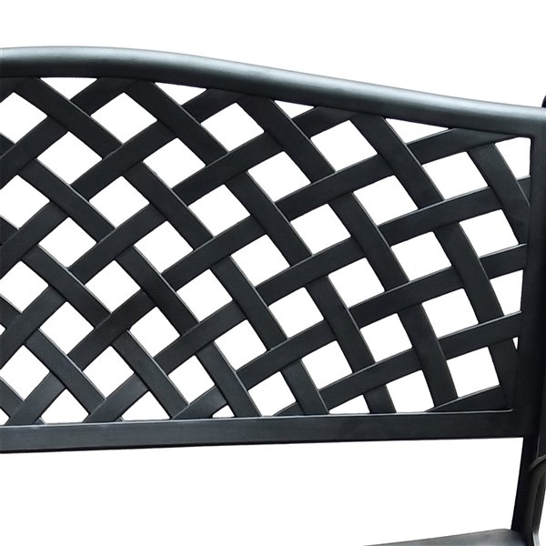 Oakland Living Outdoor Modern Patio Bench - Black