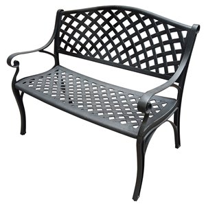 Oakland Living Outdoor Modern Patio Bench - Black