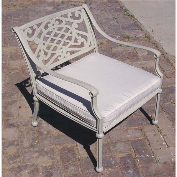 Oakland Living Cast Aluminum Armchair with Cushion Grey 1121