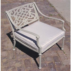 Oakland Living Tacoma Cast Aluminum Armchair with Cushion - Grey