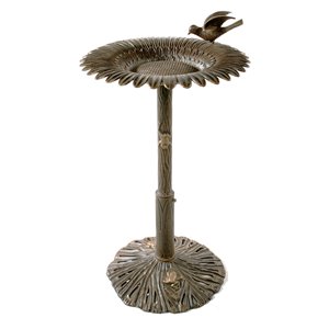 Oakland Living Sunflower Bird Bath - Antique Bronze