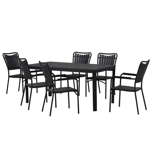 Oakland Living Outdoor Modern Faux Wood, Faux Wood Outdoor Dining Table Set