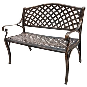 Oakland Living Outdoor Aluminum Modern Patio Bench - Bronze