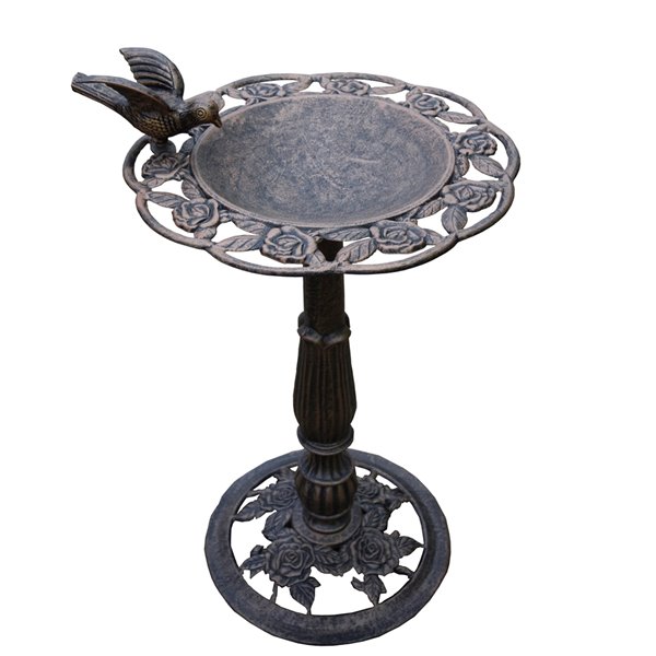 Oakland Living Rose Bird Bath Antique Bronze 5360AB RONA