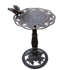 Oakland Living Rose Bird Bath - Antique Bronze