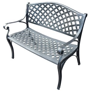 Okaland Living Modern Patio Bench - 32-in x 40-in - Grey