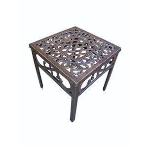 Oakland Living Mississippi Cast Aluminum Square Side Table - 17-in