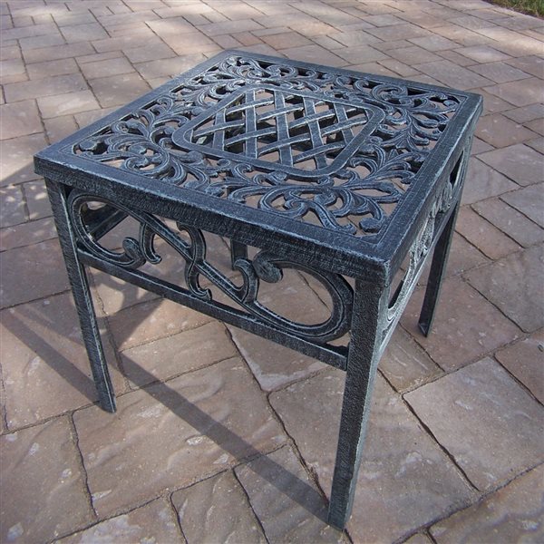 Oakland Living Mississippi Cast Aluminum Square Side Table -  17-in