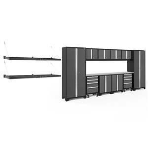 Armoire Bold Series de New Age Products, en acier, à 8 tiroirs, capacité de 5600 lb, ensemble de 12 morceaux, gris foncé