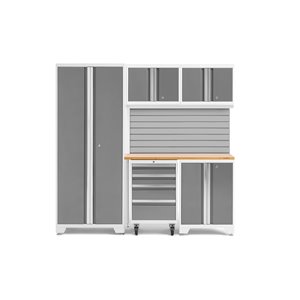 Armoire Bold Series de New Age Products, en acier, à 4 tiroirs, capacité de 2200 lb, ensemble de 6 morceaux, platine
