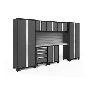 Armoire Bold Series de New Age Products, en acier, à 4 tiroirs, capacité de 3100 lb, ensemble de 8 morceaux, gris foncé