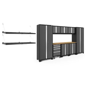 Armoire Bold Series de New Age Products, en acier, à 4 tiroirs, capacité de 4900 lb, ensemble de 9 morceaux, gris foncé