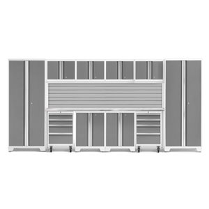 Armoire Bold Series de New Age Products, en acier et en acier inoxydable, ensemble de 12 morceaux, platine