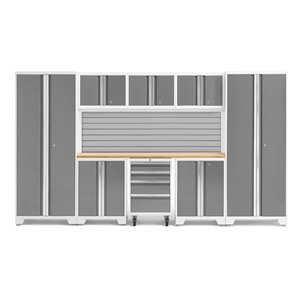 Armoire Bold Series de New Age Products, en acier, à 4 tiroirs, ensemble de 9 morceaux, platine