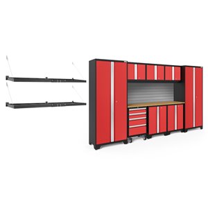 Armoire Bold Series de New Age Products, en acier, à 4 tiroirs, capacité de 4900 lb, ensemble de 9 morceaux, rouge
