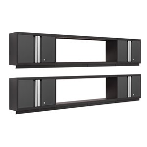 Armoire Bold Series de New Age Products, en acier, capacité de 1400 lb, ensemble de 6 morceaux, gris foncé