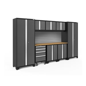 Armoire Bold Series de New Age Products, en acier, à 4 tiroirs, capacité de 3700 lb, ensemble de 9 morceaux, gris foncé