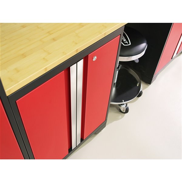 NewAge Products Bold Series Cabinet - Steel - 8 Drawers - Capacity of 5600 lb - Set of 12 Pieces - Red