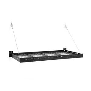 NewAge Products Pro Series Wall Mounted Shelf - Steel - 2-ft x 4-ft - Black - Set of 2