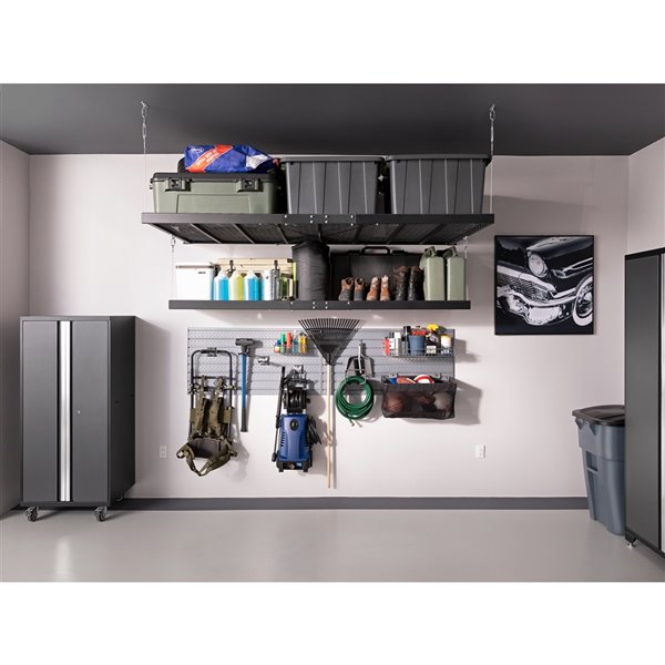 NewAge Poducts Pro Series Wall Mounted Shelf - Steel - 4-ft x 8-ft - Black
