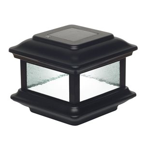 Classy Caps Colonial Solar Post Light - LED - Black Aluminum