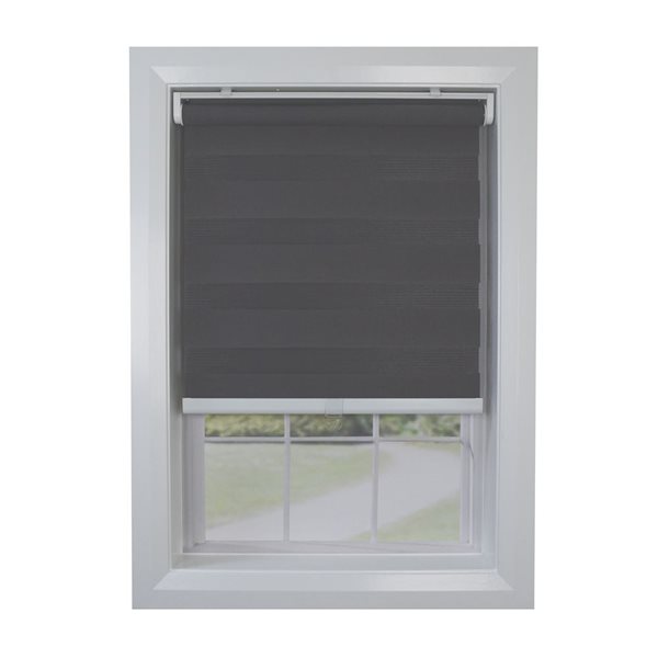 Toile alternée d'intimité sans cordon Slimline de Versailles Home Fashions, filtre d'éclairage, 27 po x 72 po, gris graphite