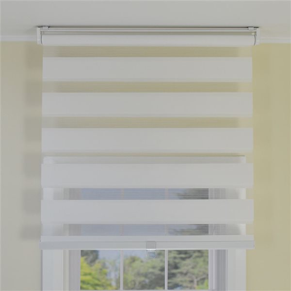 Versailles Home Fashions Slimline Cordless Zebra Privacy Shade - Light Filtering - 36-in x 84-in - Eggshell