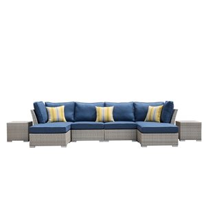 Ensemble modulaire pour patio Kavala de Starsong, 8 pièces, bleu denim