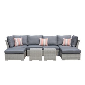 Ensemble modulaire pour patio Kavala de Starsong, 8 pièces, gris foncé