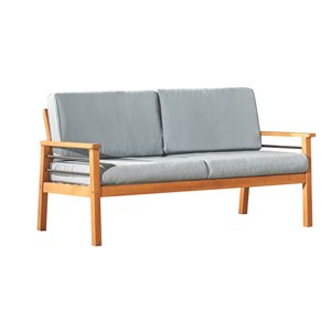Causeuse de patio Gloucester de Vifah, en bois et polyester, brun et bleu