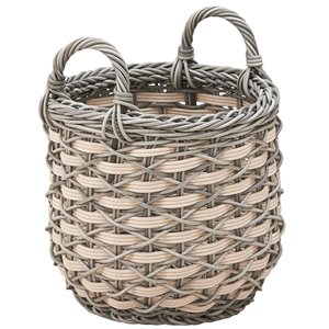 Panier à linge ou à fleurs avec poignées Valeria de Vifah, en résine, rond, 18 po