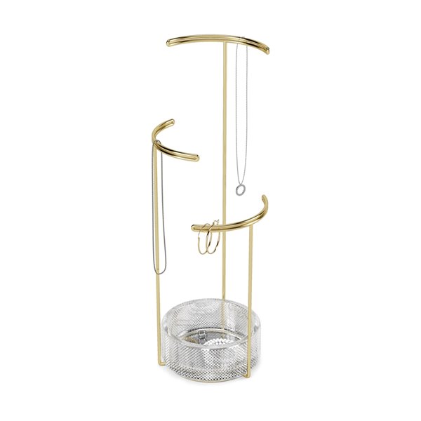 Umbra Tesora Glass Jewlery Stand - Brass