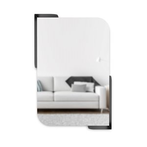 Miroir mural avec tablettes Alcove de Umbra, 30 po x 20 po, noir
