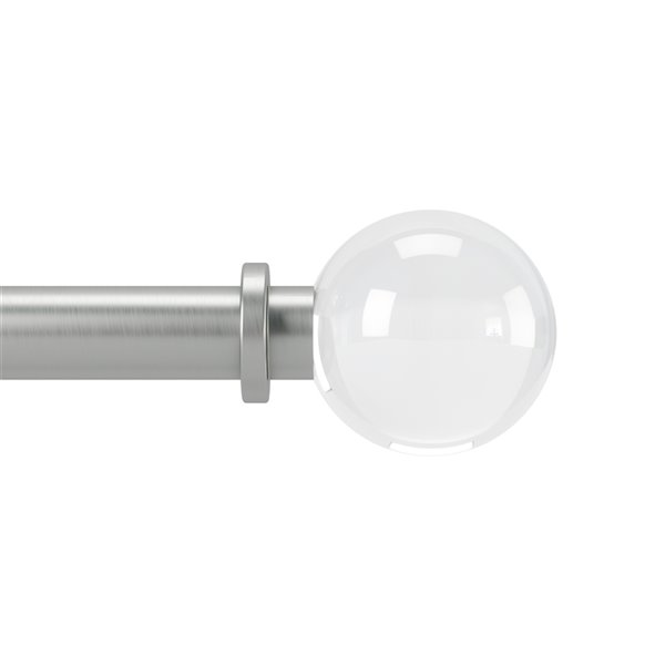 91 to 183 cm Nickel Basics 3 cm Curtain Rod with Round Finials 