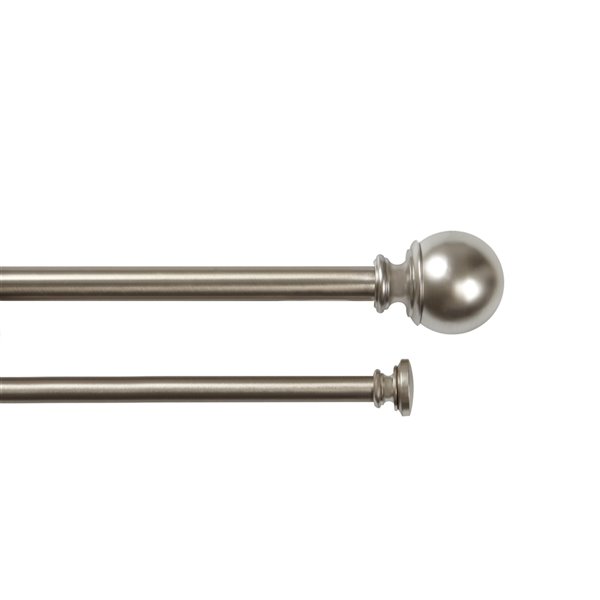 Tringle à Rideaux Double Umbra Midnight - Extensible 107 à 305 Cm, Occultation Totale, Finition Nickel