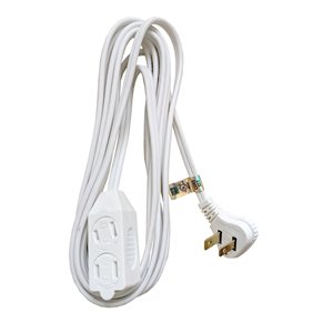 Canada Wire Indoor/Outdoor Light Duty General Extension Cord - PXWT - 2-Prong/3-Outlet - 15-ft - White