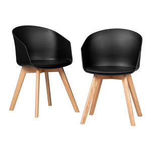 Ensemble de 2 chaises de salle à manger Flam de South Shore, noir