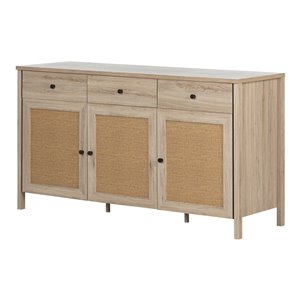 Buffet Balka de South Shore, chêne rustique et faux rotin imprimé