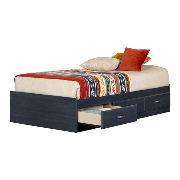 Twin bed with store 3 drawers