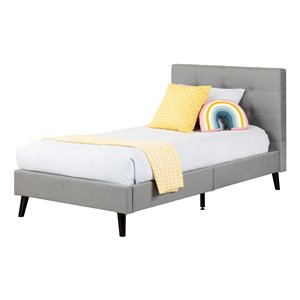 South Shore Furniture Fusion Complete Upholstered Twin Bed - Medium Gray