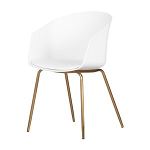 South Shore Flam Arm Chair with Metal Legs - White and Gold
