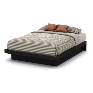 Lit plateforme grand format avec moulures Basic de South Shore, noir solide