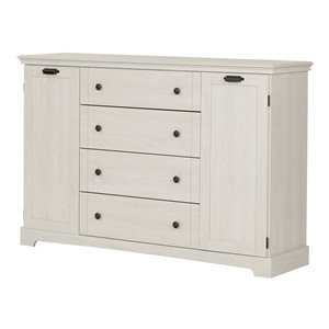 Commode 4 tiroirs avec portes Lilak de South Shore, chêne hivernal