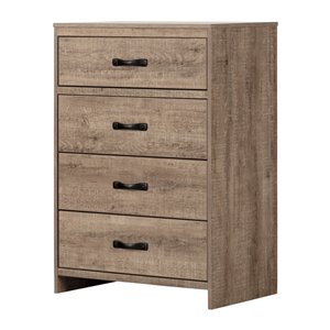Commode de rangement 4 tiroirs Hankel de South Shore, chêne vieilli