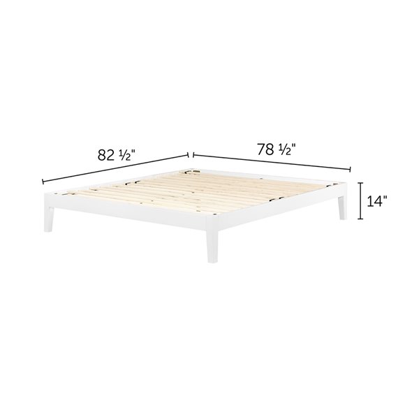 White platform deals king bed