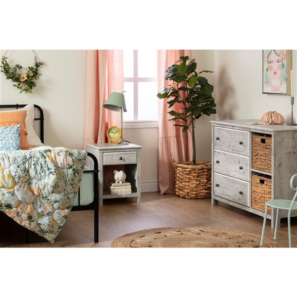 South Shore Furniture Cotton Candy 3-Drawer Dresser with Baskets - Seaside Pine