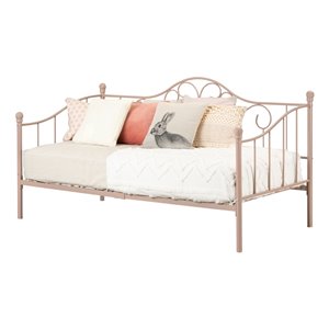 South Shore Furniture Lily Rose Metal Twin Daybed - Pink Blush
