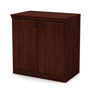 South Shore Furniture Morgan Small 2-Door Storage Cabinet - 2 Shelves - Royal Cherry