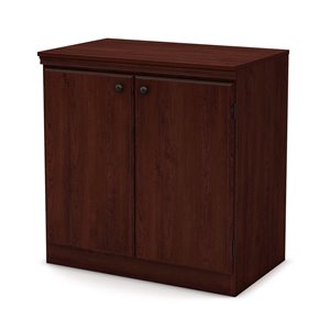 Armoire de rangement 2 portes Morgan de South Shore, 2 tablettes, cerisier royal